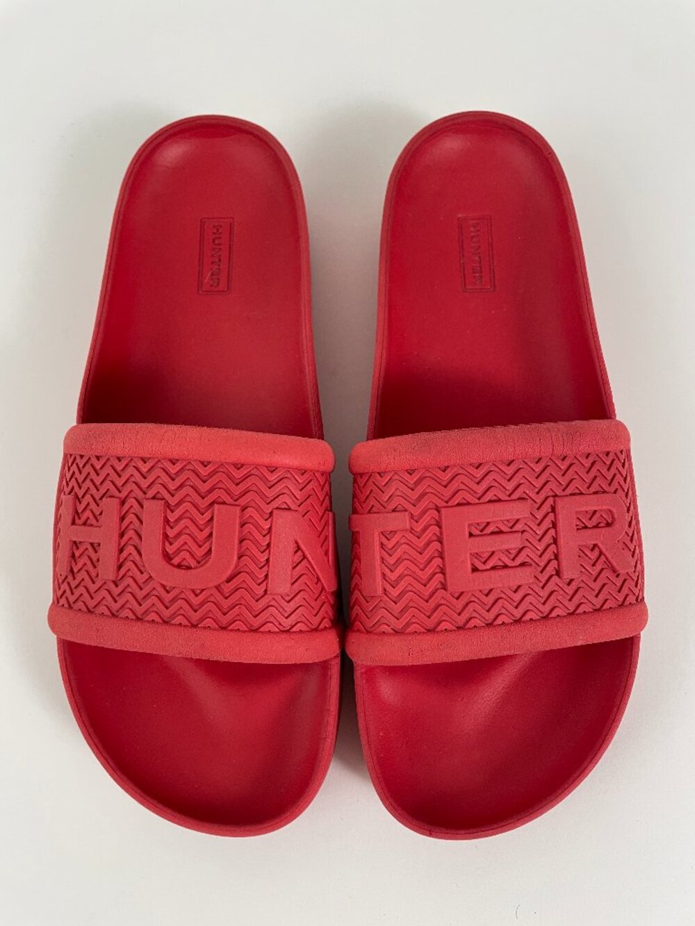 Hunter Bloom Algae Big Logo Moulded Foam Slide, Hunter Red, Size M8/W10